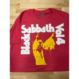 Black Sabbath Vol 4 Band T Shirt Red Yellow Graphic Tee Size Medium